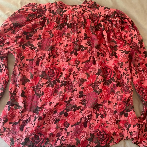 PAIGE Elynne Floral 100% silk tie-neck blouse - Picture 6 of 10